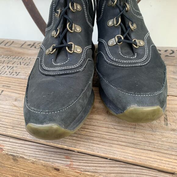 Timberland leather wedge ankle bootie boots 7 1/2 M - Picture 2 of 7